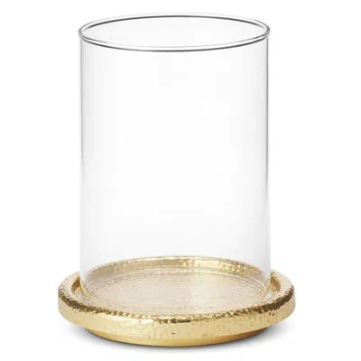 Aerin Tulln 4.8" Metal Tabletop Hurricane In Gold