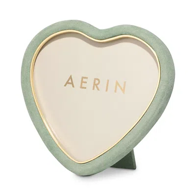 Aerin Valentina Suede Heart Frame, 6 X 6 In Green