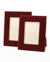 Aerin Valentina Velvet Frame, 4" X 6" In Red