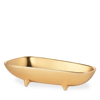 Aerin Valerio Footed Bowl, Small In Gold