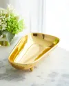 Aerin Valerio Large Footed Bowl In Gold