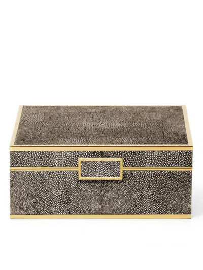 Aerin Women's Shagreen & Brass Jewelry Box In Grey