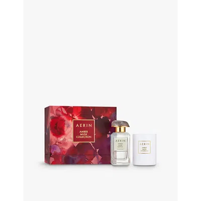 Aerin Womens Amber Musk Collection Perfume And Candle Gift Set In Red