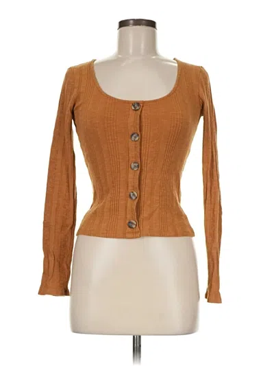 Pre-owned Aero Long Sleeve Henley Shirt In Brown