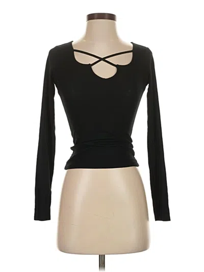 Pre-owned Aero Long Sleeve Top Black Keyhole Neckline Tops