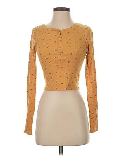 Pre-owned Aero Long Sleeve Top Gold Square Neckline Tops
