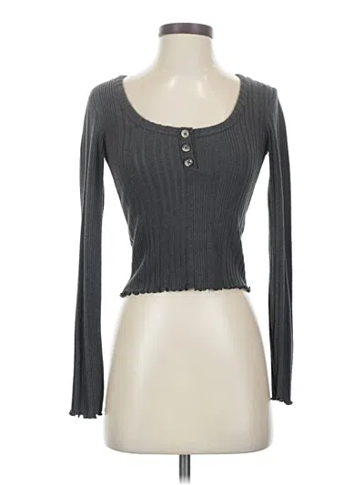 Pre-owned Aero Long Sleeve Top Gray Sweetheart Neckline Tops