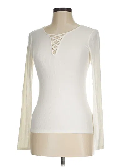 Pre-owned Aero Long Sleeve Top Ivory Open Neckline Tops