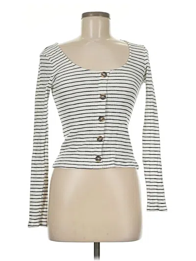Pre-owned Aero Long Sleeve Top Ivory Sweetheart Neckline Tops