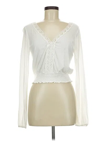 Pre-owned Aero Long Sleeve Top Ivory Sweetheart Neckline Tops