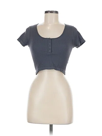 Pre-owned Aero Short Sleeve Henley Shirt In Gray