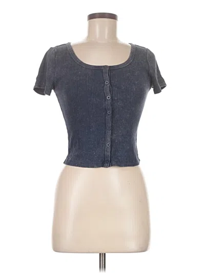 Pre-owned Aero Short Sleeve Henley Shirt In Gray