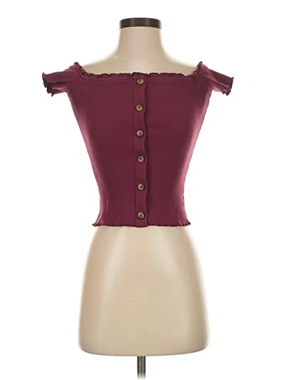 Pre-owned Aero Short Sleeve Top Burgundy Strapless Neckline Tops