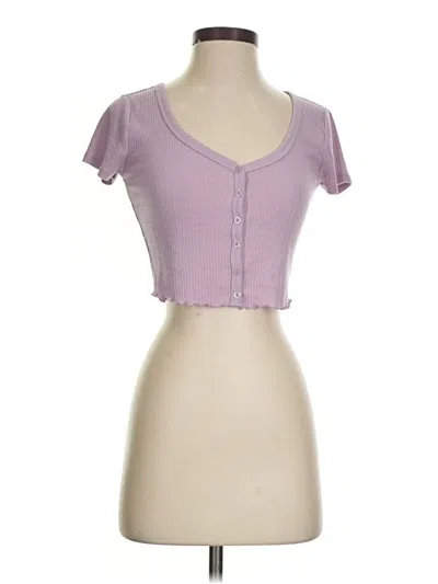 Pre-owned Aero Short Sleeve Top Purple Sweetheart Neckline Tops