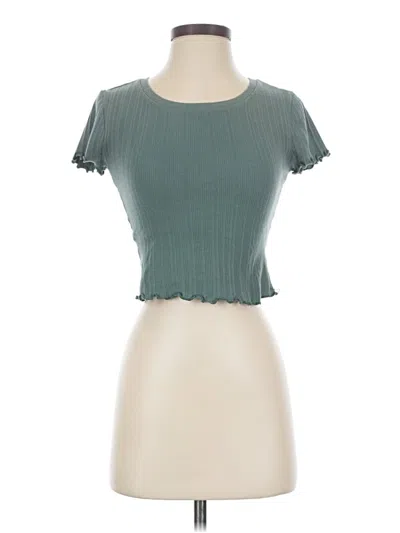 Pre-owned Aero Short Sleeve Top Teal Sweetheart Neckline Tops