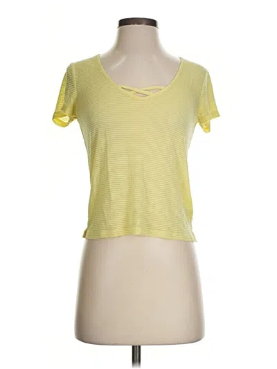 Pre-owned Aero Short Sleeve Top Yellow Scoop Neck Tops