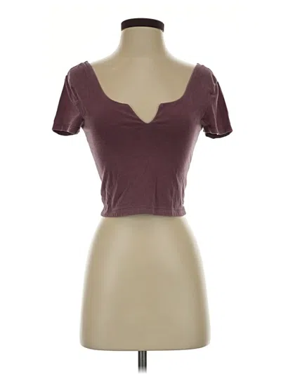 Pre-owned Aero Short Sleeve T-shirt In Burgundy