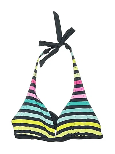 Pre-owned Aero Swimsuit Top Yellow Stripes Pattern Swimwear