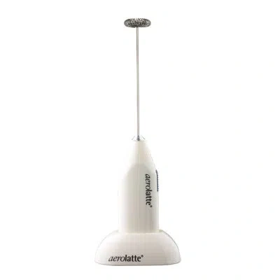 Aerolatte Milk Frother With Counter Stand, The Original Steam-free Frother, Ivory In White
