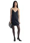 Aeron Satin Midi Dress In Black
