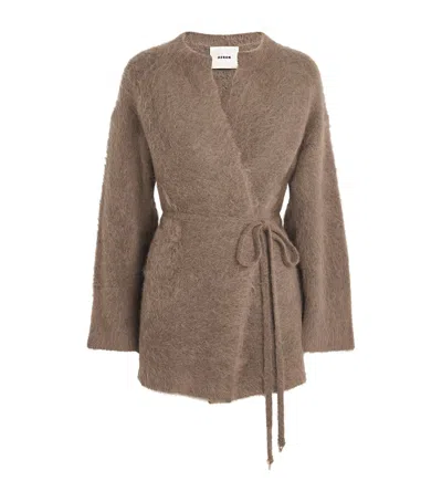Aeron Alpaca-blend Tie-detail Cardigan In Brown
