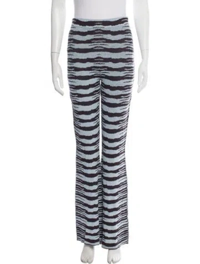 Pre-owned Aeron Animal Print Flared Pants In Black/blue