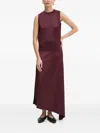 Aeron Asymmetric Sleeveless Dress In Burgundy