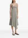 Aeron Asymmetrical Draped Dress In Green