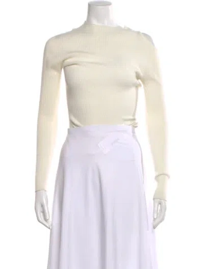 Pre-owned Aeron Asymmetrical Long Sleeve Top In Neutral