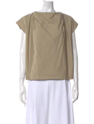 Pre-owned Aeron Asymmetrical Short Sleeve Top In Neutral