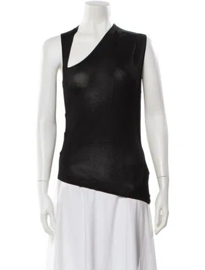 Pre-owned Aeron Asymmetrical Sleeveless Top W/ Tags In Black