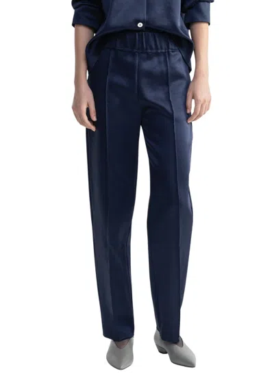 Aeron Aura - Heavy Satin Straight Pants In Black