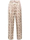Aeron Aurella Monogram-print Drawstring Trousers In Brown
