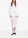 Aeron Balloon-sleeve Button-front Shirt In White