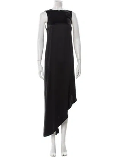 Pre-owned Aeron Bateau Neckline Long Dress W/ Tags In Black