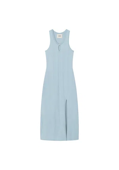 Aeron Belle - Extrafine Merino Wool Maxi Dress In Blue