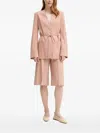 Aeron Belted Pocketed Single-breasted Coat In Pink