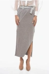 Aeron Belted Stretchy Sand Maxi Skirt