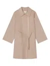 Aeron Belted Zip-front Coat In Pink