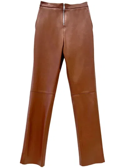 Aeron Blair - Straight Leg Leather Pants In Brown