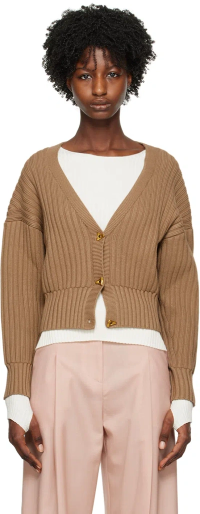 Aeron Brown Mount Ribbed Knit Cardigan