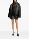 Aeron Button-fastening Leather Mini Skirt In Black