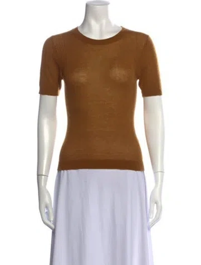 Pre-owned Aeron Cashmere Crew Neck Top In Brown