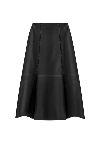 Aeron Lambskin Chateau Skirt In Black