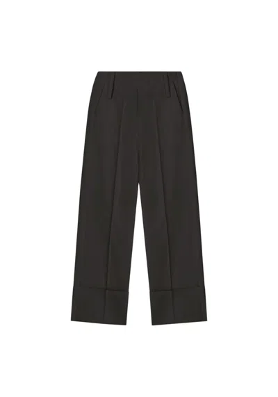 Aeron Chip - Wide Cuffed Poplin Pants In Black