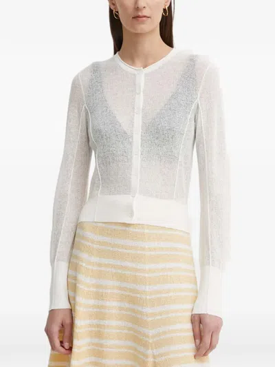 Aeron Constant Button-up Cardigan In White