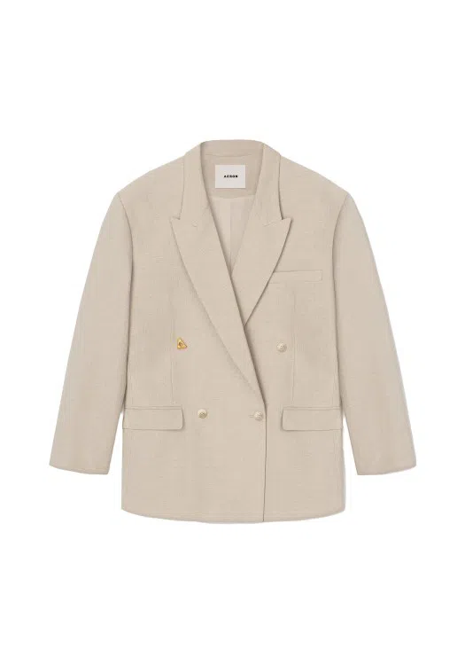 AERON Construct double-breasted blazer - Neutrals
