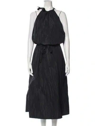 Pre-owned Aeron Crew Neck Long Dress In Black