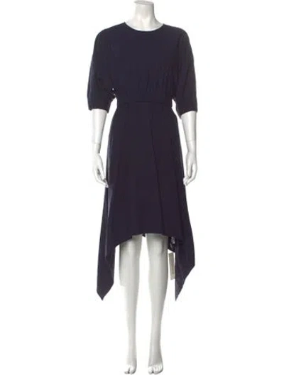 Pre-owned Aeron Crew Neck Long Dress In Blue