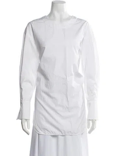 Pre-owned Aeron Crew Neck Long Sleeve Top In White